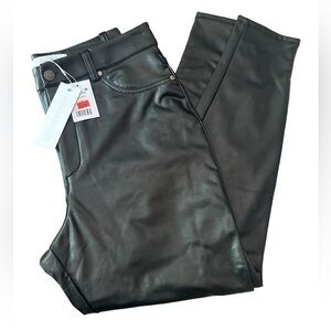 NWT Adyson Parker Faux Leather Skinny Pants - Womens Size 14 - Black Soot